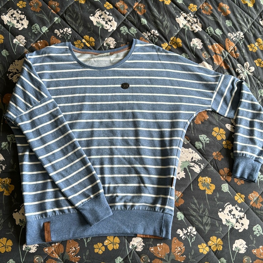 Naketano Women’s Blue Striped Sweater Sz M